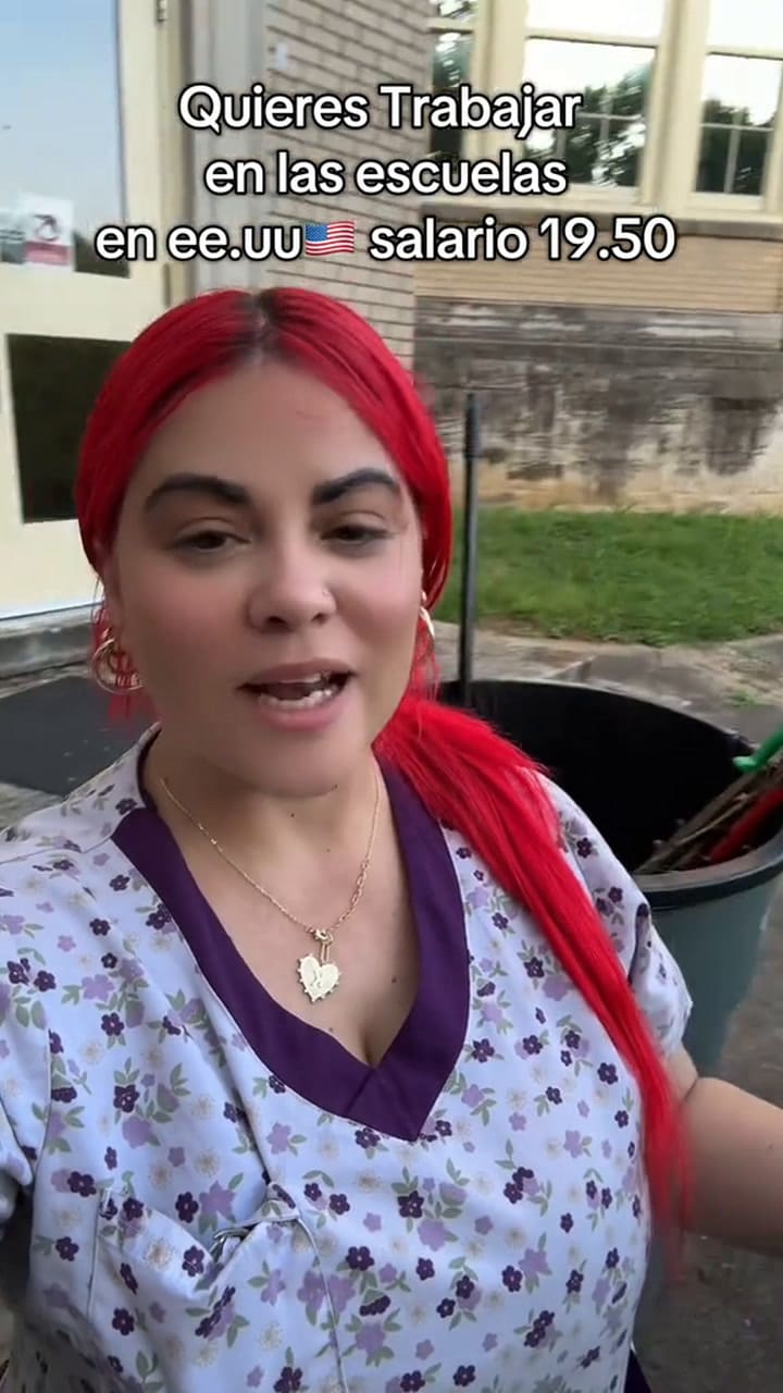 Cubana revela cuánto gana en un trabajo de mantenimiento en una escuela