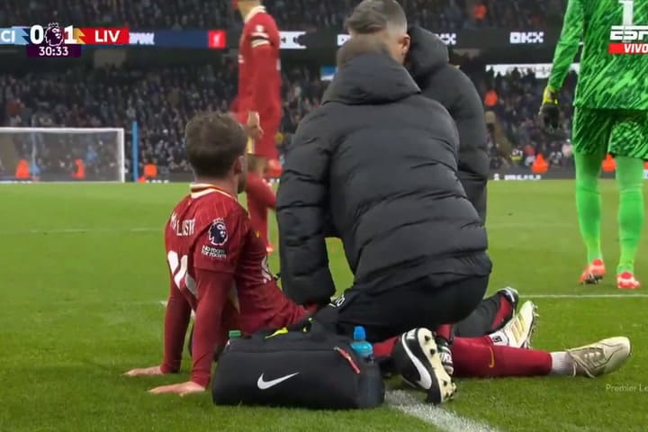 La jugada de Omar Marmoush que terminó con un golpe a Mac Allister