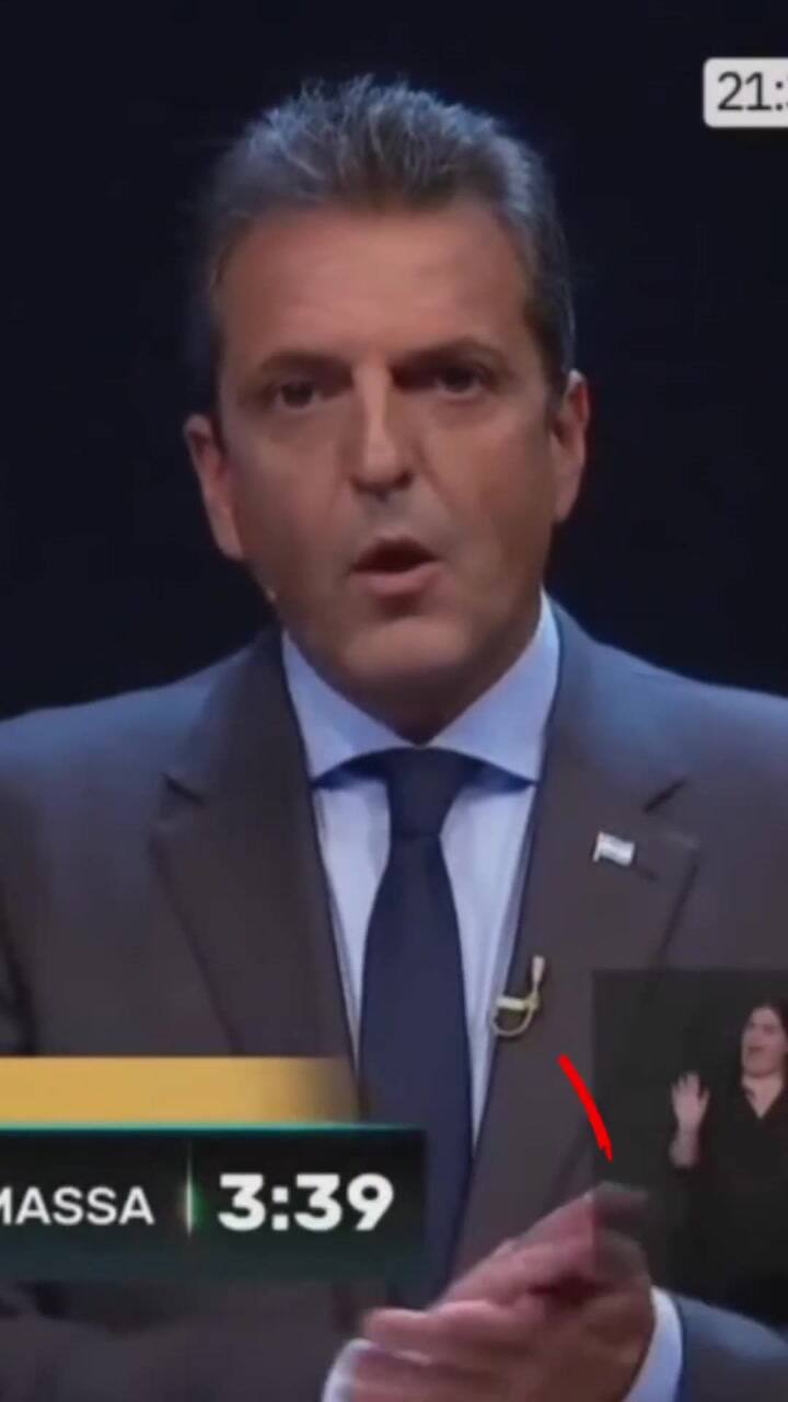 El gesto de Sergio Massa durante el debate previo al balotaje