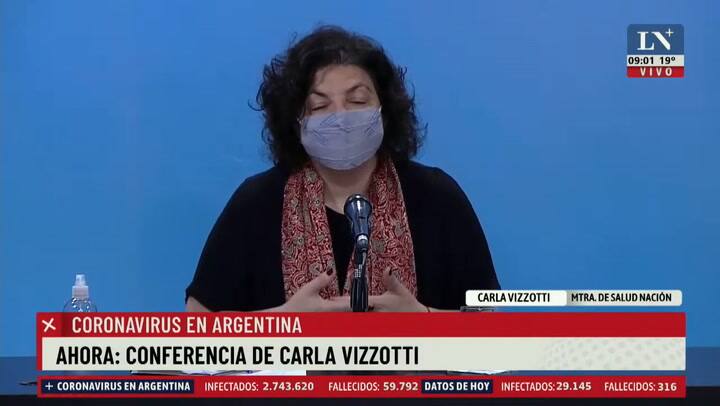 Coronavirus: “La Argentina está viviendo el peor momento desde que empezó la pandemia”, dijo Carla V