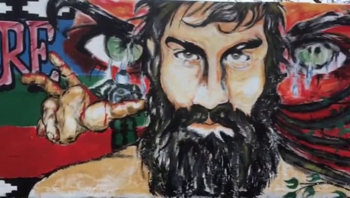 El mural en honor a Santiago Maldonado