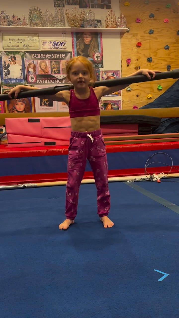 Kynlee en pleno entrenamiento