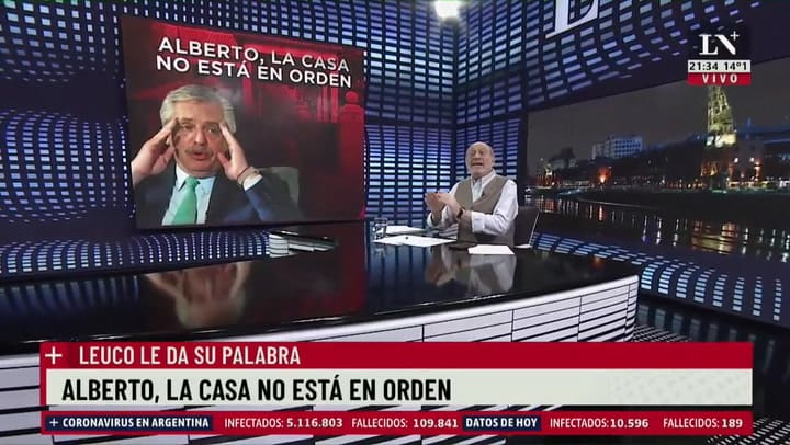 Alberto, la casa no está en orden. Leuco le da su palabra.