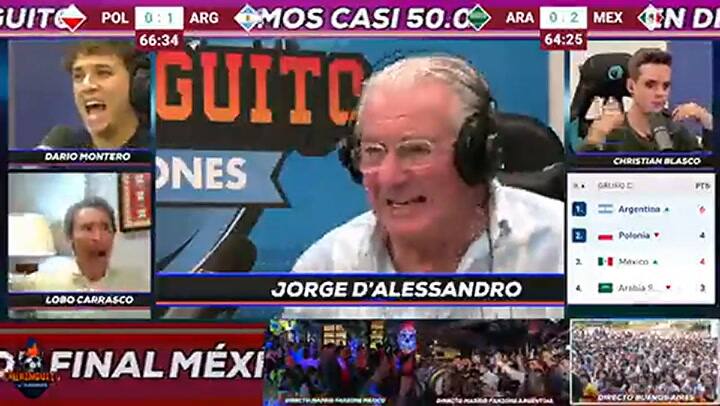 La emoción de Jorge D’Alessandro con la segunda anotación de Argentina