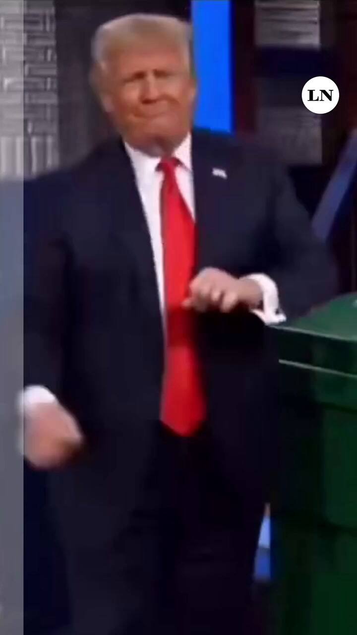 Trump publicó un video hecho con IA donde tira en un contenedor de basura a Stephen Colbert