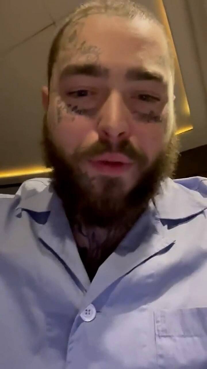 La dura caída de Post Malone en pleno show en St. Louis, Missouri