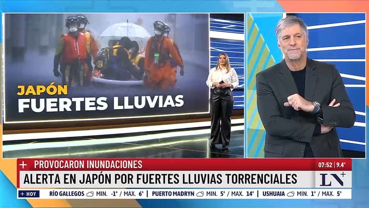 Alerta en Japon por fuertes lluvias torrenciales