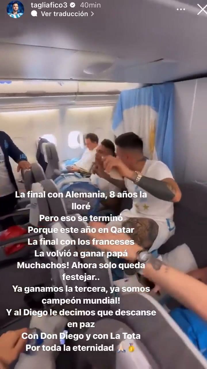 Tagliafico compartió la nueva letra de “Muchachos” para cantar con los hinchas en el Obelisco