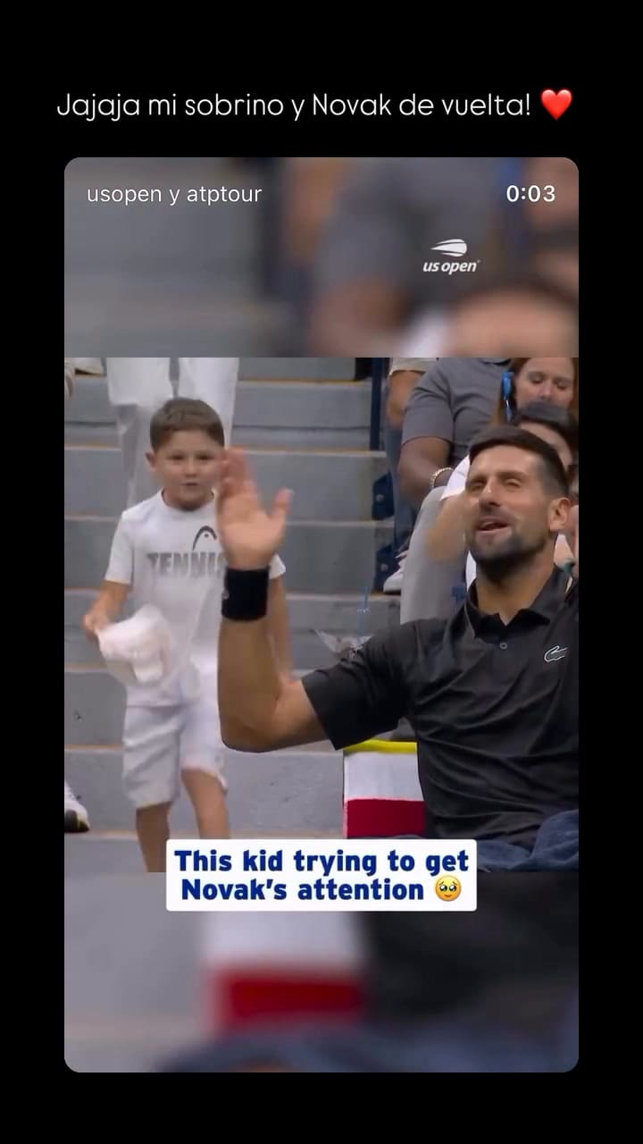 Ricky se acercó a Novak para recibir su saludo