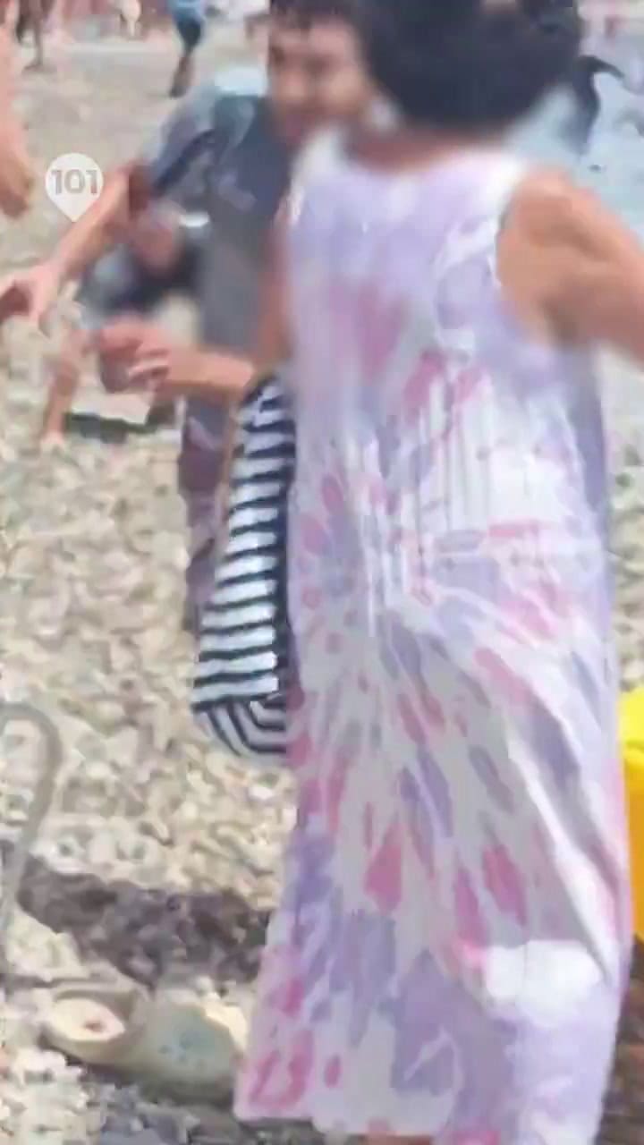 Videos: un grupo de inmigrantes desembarcó en una playa española y fue detenido con ayuda de bañistas