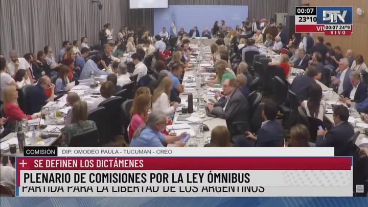 Plenario de comisiones por la Ley Ómnibus