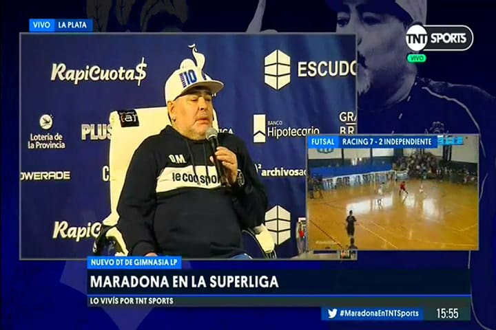 Conferencia de Maradona como DT de Gimnasia