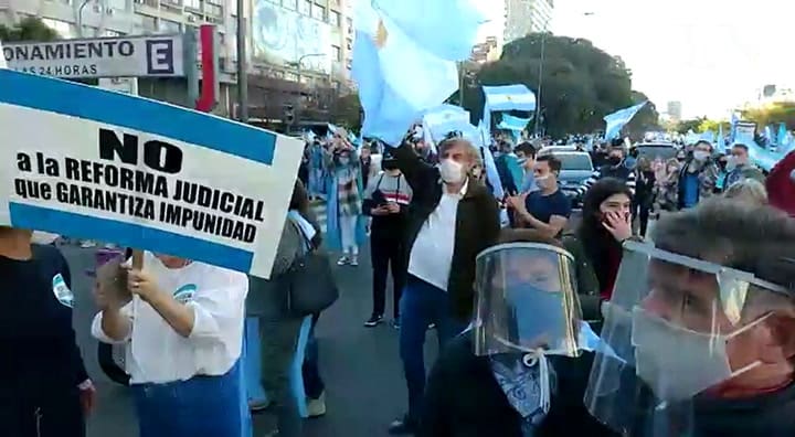 17A: protesta en la 9 de Julio