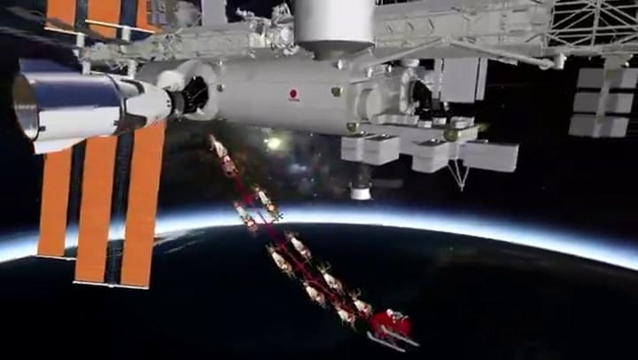 El paso de Santa Claus por la Estación Espacial Internacional