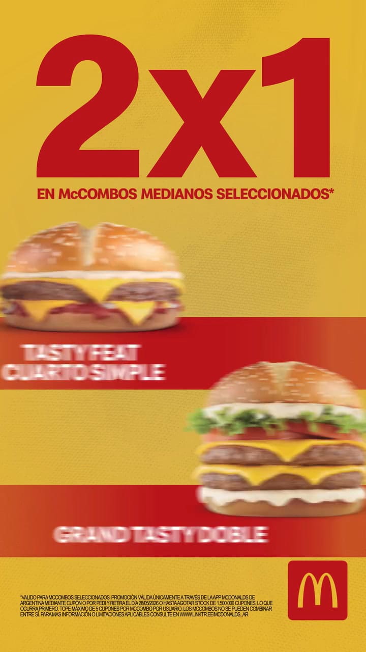 Mcdonald's ofrece una promo de 2x1