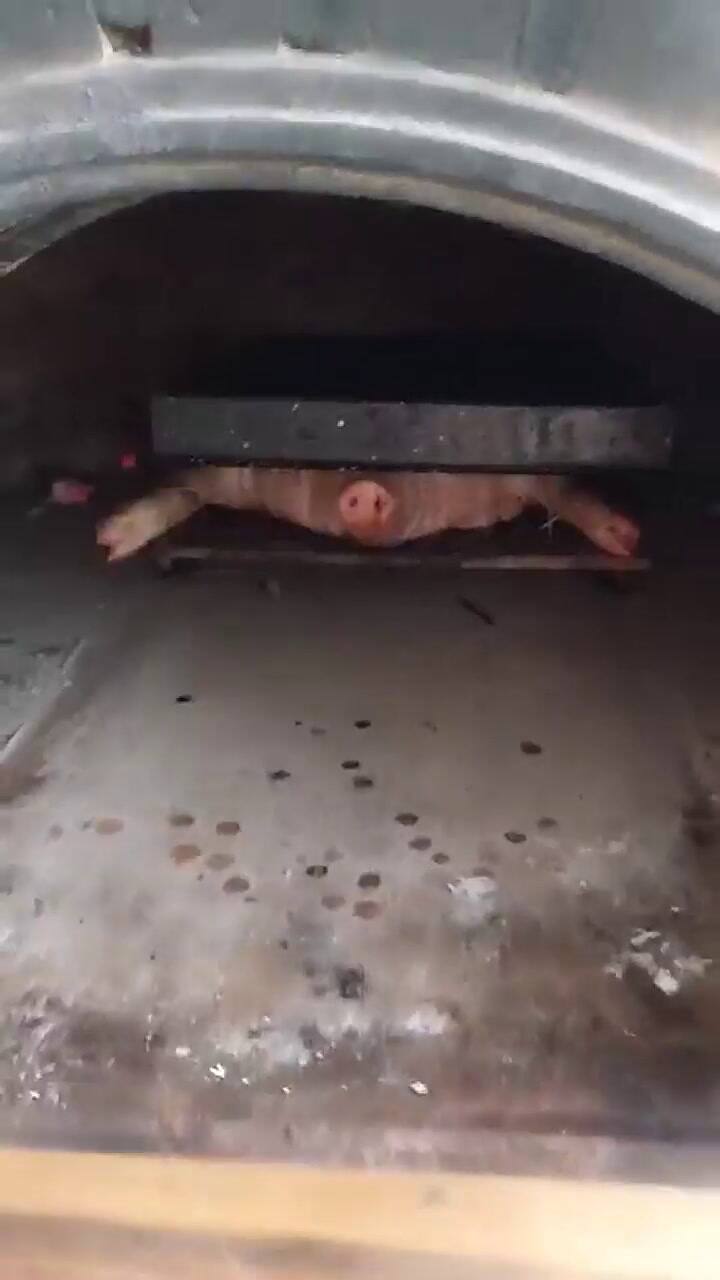 Lechón al horno de barro