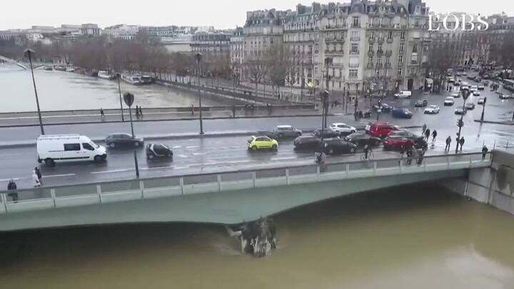 La inundación del río Sena vista desde un dron