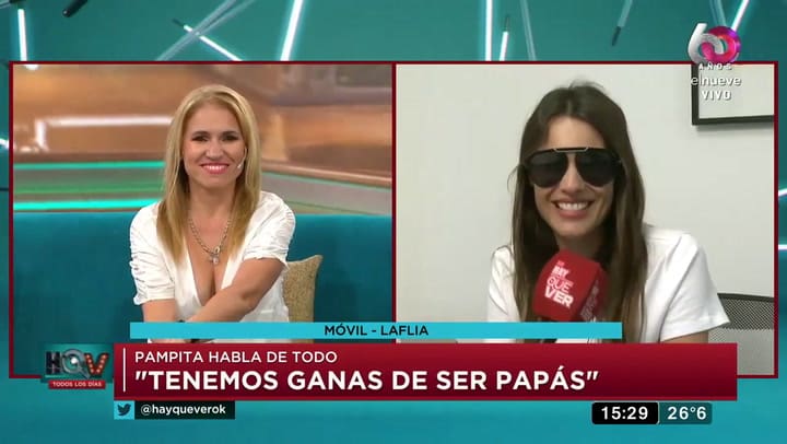 La incomoda pregunta a Pampita: 'Tus hijos van a tener un hermanito, ¿no?' - Fuente: HQV/elnueve