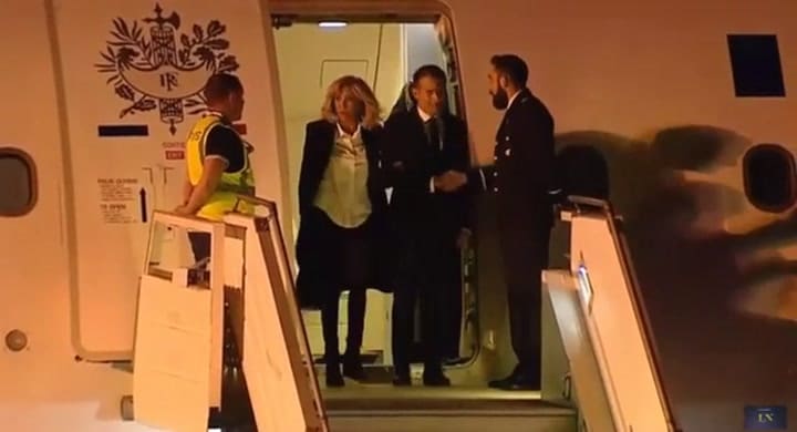 Así llegaba Emmanuel Macron al país
