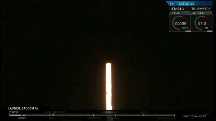 El lanzamiento del SAOCOM 1-A - Fuente: Twitter