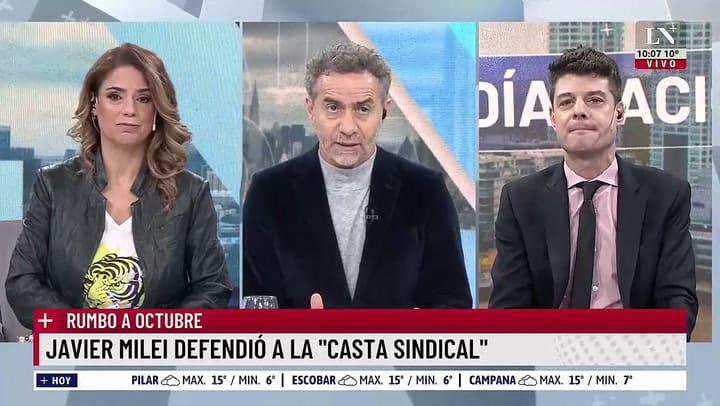 La llamativa observación de Luis Majul sobre Javier Miliei y su actitud con los sindicatos