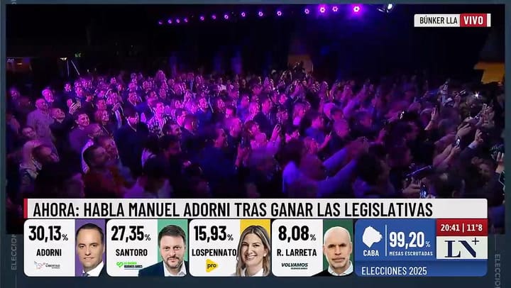 La palabra de Manuel Adorni tras su triunfo en la Ciudad de Buenos Aires