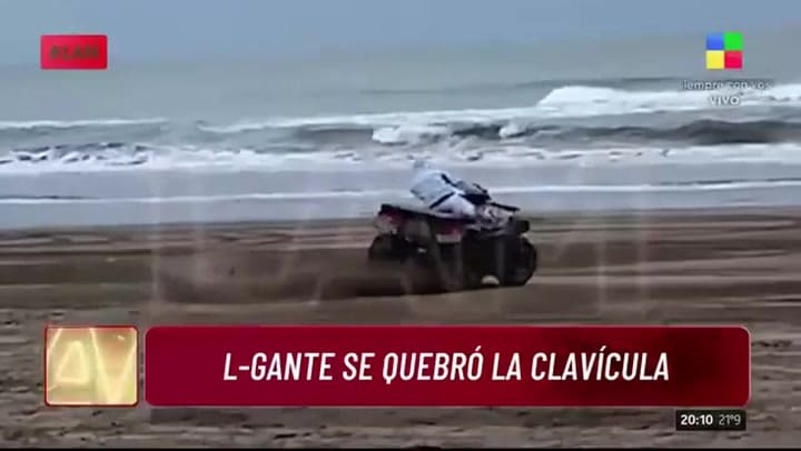 L-Gante se accidentó mientras manejaba un cuatriciclo en Pinamar