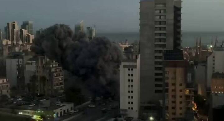 Bombardeo en Beirut, capital del Líbano