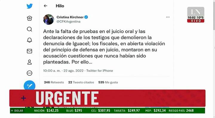 La explicación de Luis Novaresio sobre el último pedido de Cristina Kirchner
