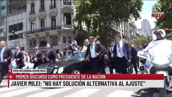 Así fue trasladado Milei del Congreso a la Casa Rosada