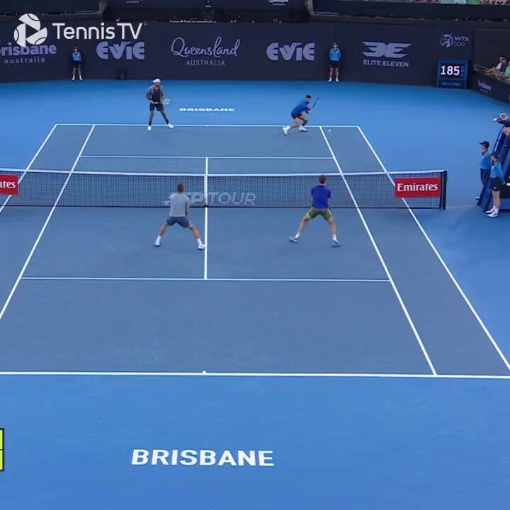 El partido de dobles que jugaron Novak Djokovic y Nick Kyrgios en Brisbane