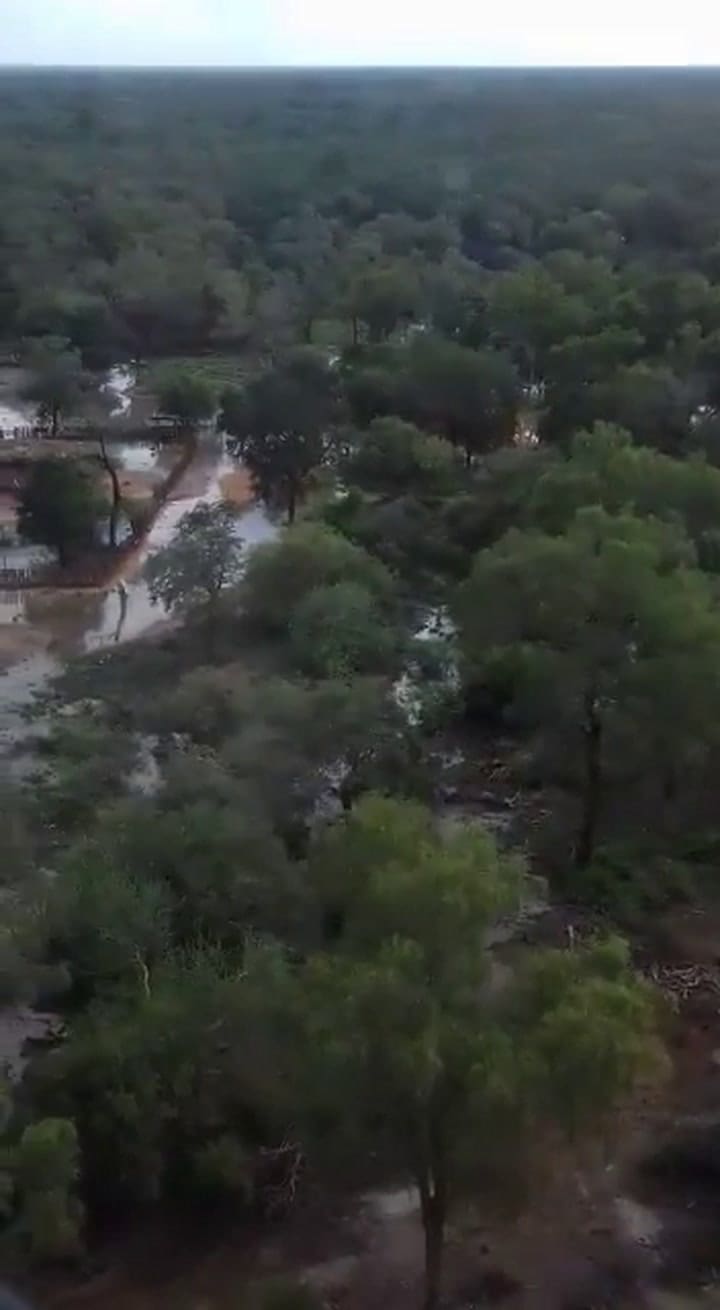 Vista de las inundaciones en Salta desde un helicóptero (gentileza de la Gobernación de Salta)