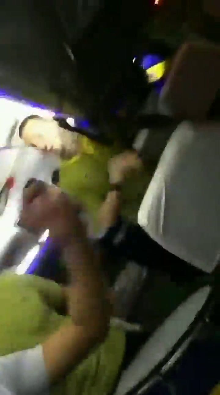 El festejo de los jugadores en el micro - Fuente: Twitter