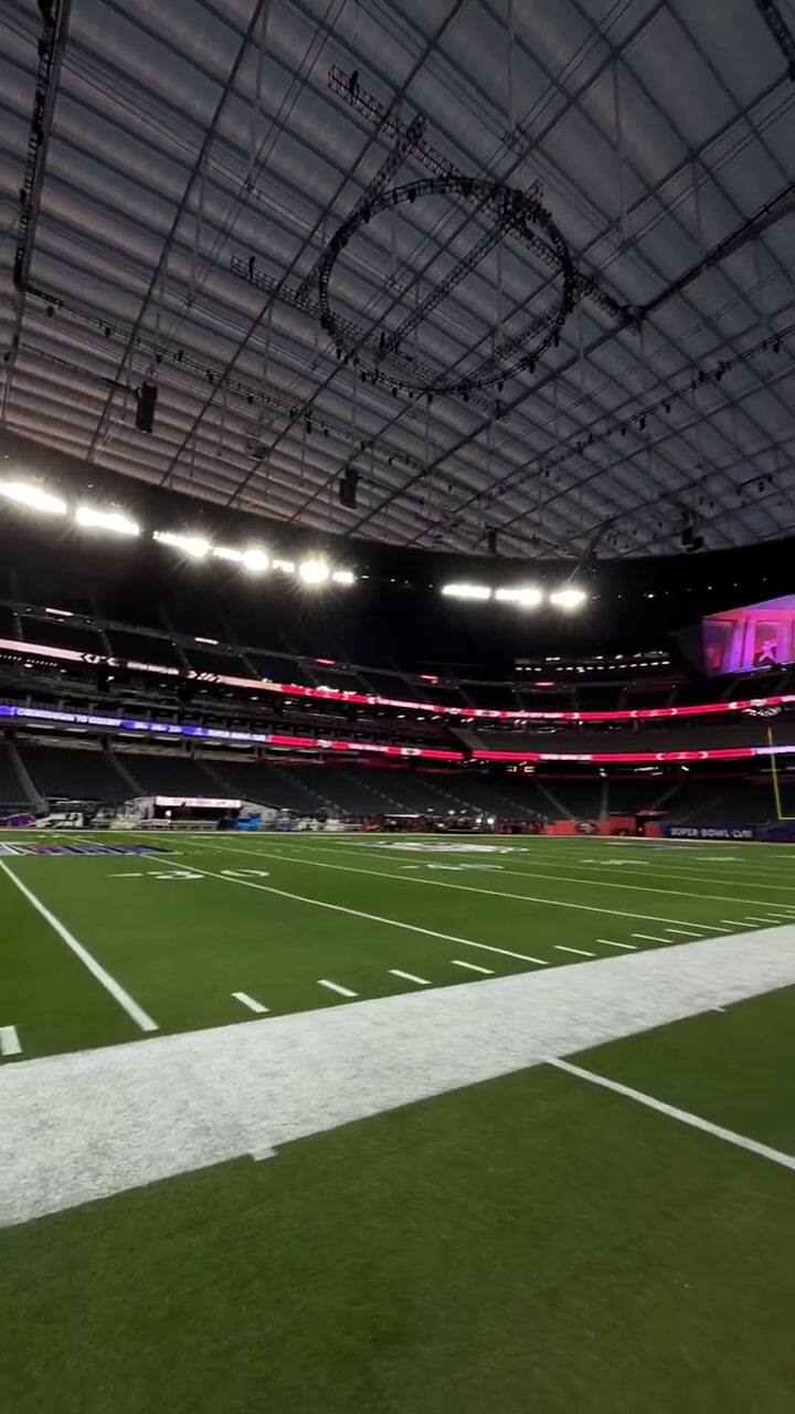 El estadio en la previa del Super Bowl