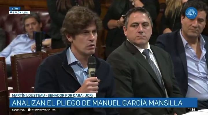 El fuerte cruce entre Lousteau y Abad en el Senado