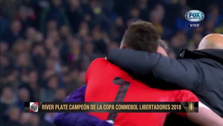 El festejo Millonario tras el final del partido - Fuente: Fox Sports