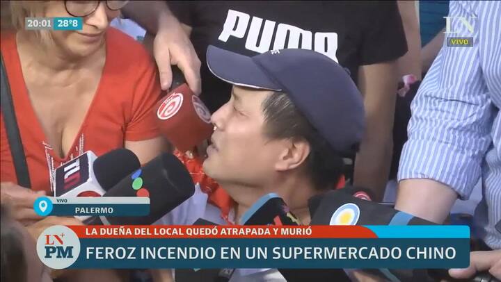 El desolador llanto del viudo de la dueña del supermercado