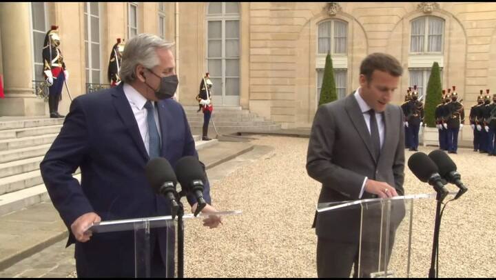 Declaración conjunta de los presidentes Alberto Fernández y Emmanuel Macron - Fuente: Casa Rosada