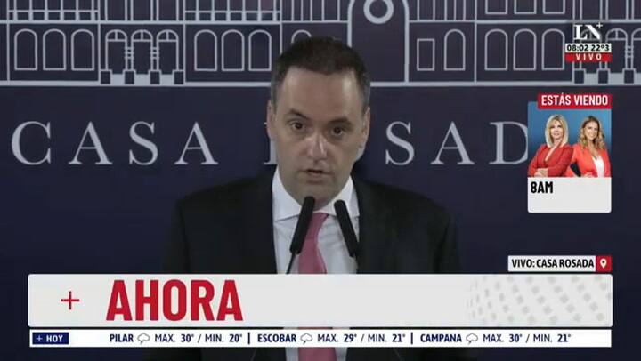 Conferencia de prensa de Manuel Adorni, vocero presidencial