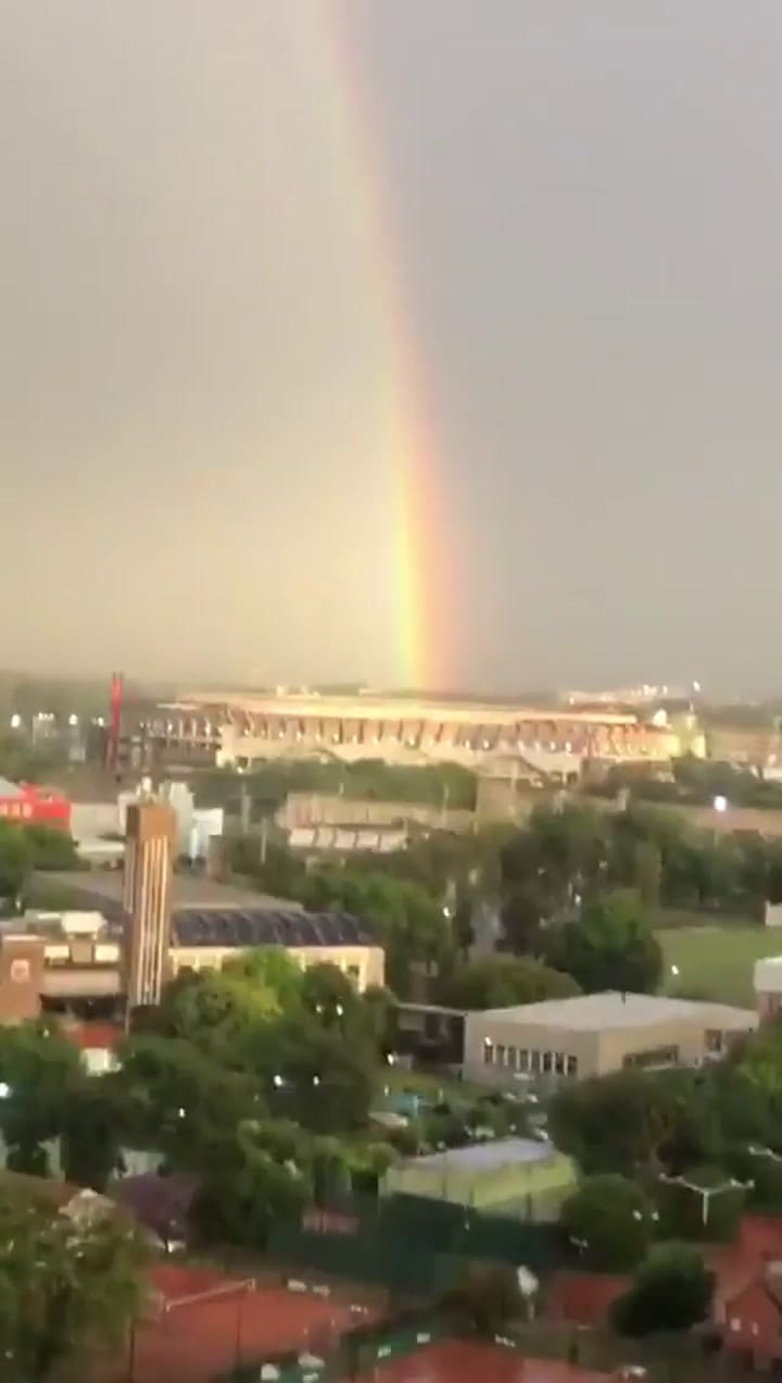 Un arco iris iluminó el Monumental - Fuente: Twitter @arixxx