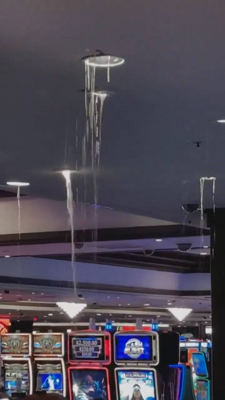 Dentro de los casinos de Las Vegas también se sintió el efecto de las intensas lluvias