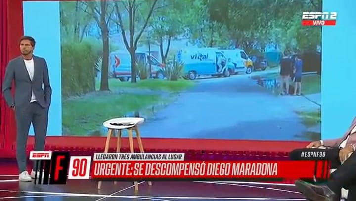 Así fue el momento en el que el periodista Federico Bueno confirmó la muerte de Diego Maradona