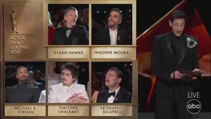 La reacción de Timothée Chalamet tras perder el Oscar