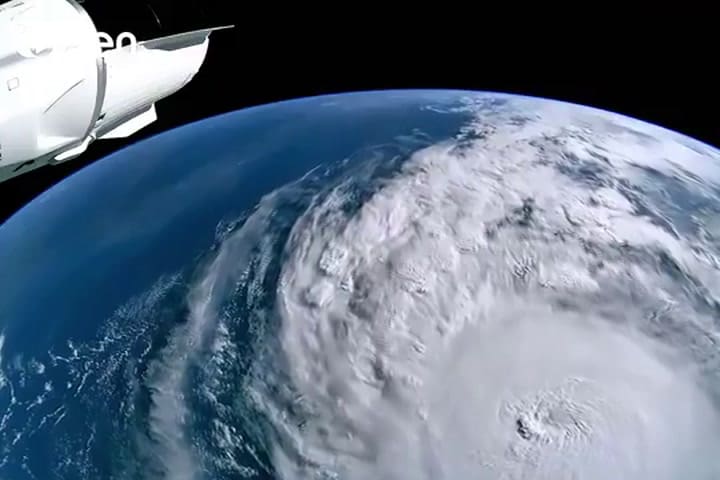 Video satelital sobre cómo avanza el huracán Milton