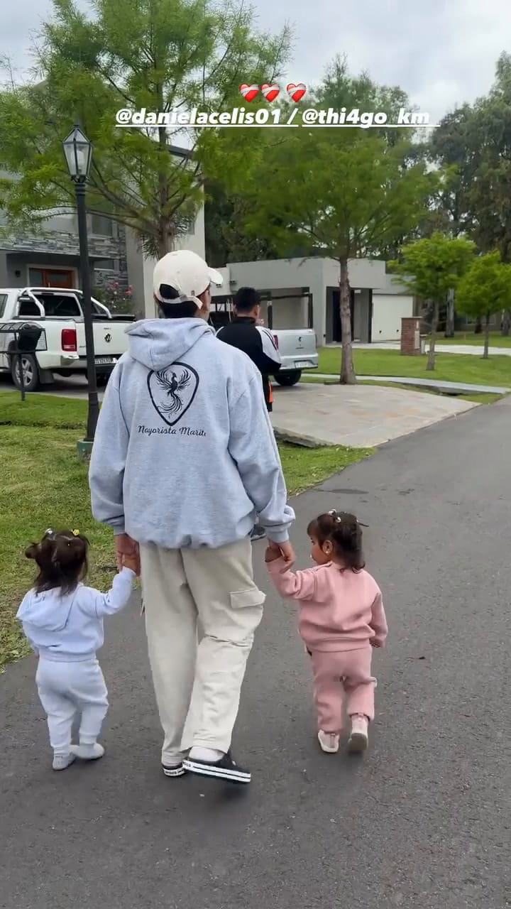 El paseo de Thiago Medina junto a sus hijas en medio de su recuperación