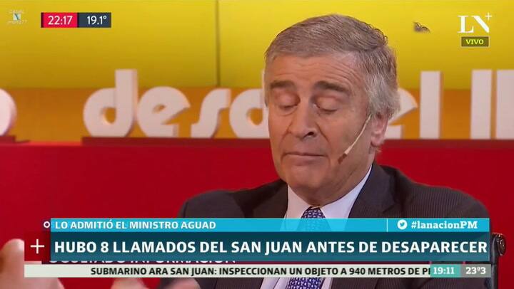 El ministro Aguad sobre el momento en que se le notifica la desaparición del submarino