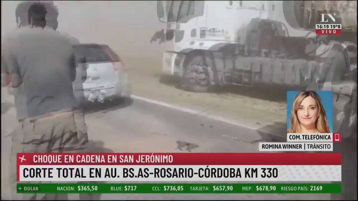 Más de 30 vehículos chocaron en la ruta nacional 9 por una tormenta de viento y polvo