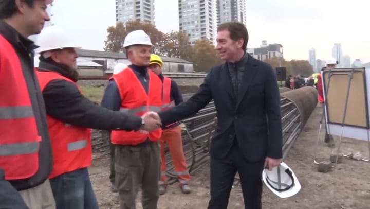 El comienzo de la obra del Viaducto San Martín