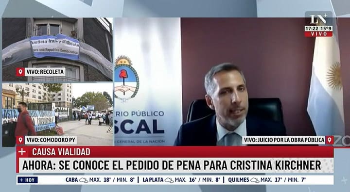 Luciani: 'Se condene a Cristina Kirchner a 12 años de prisión e inhabilitación perpetua'