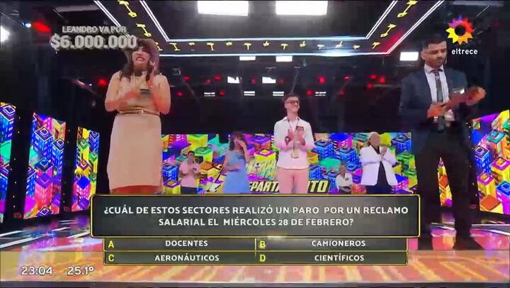 Leandro gano $6.000.000 en Los 8 escalones